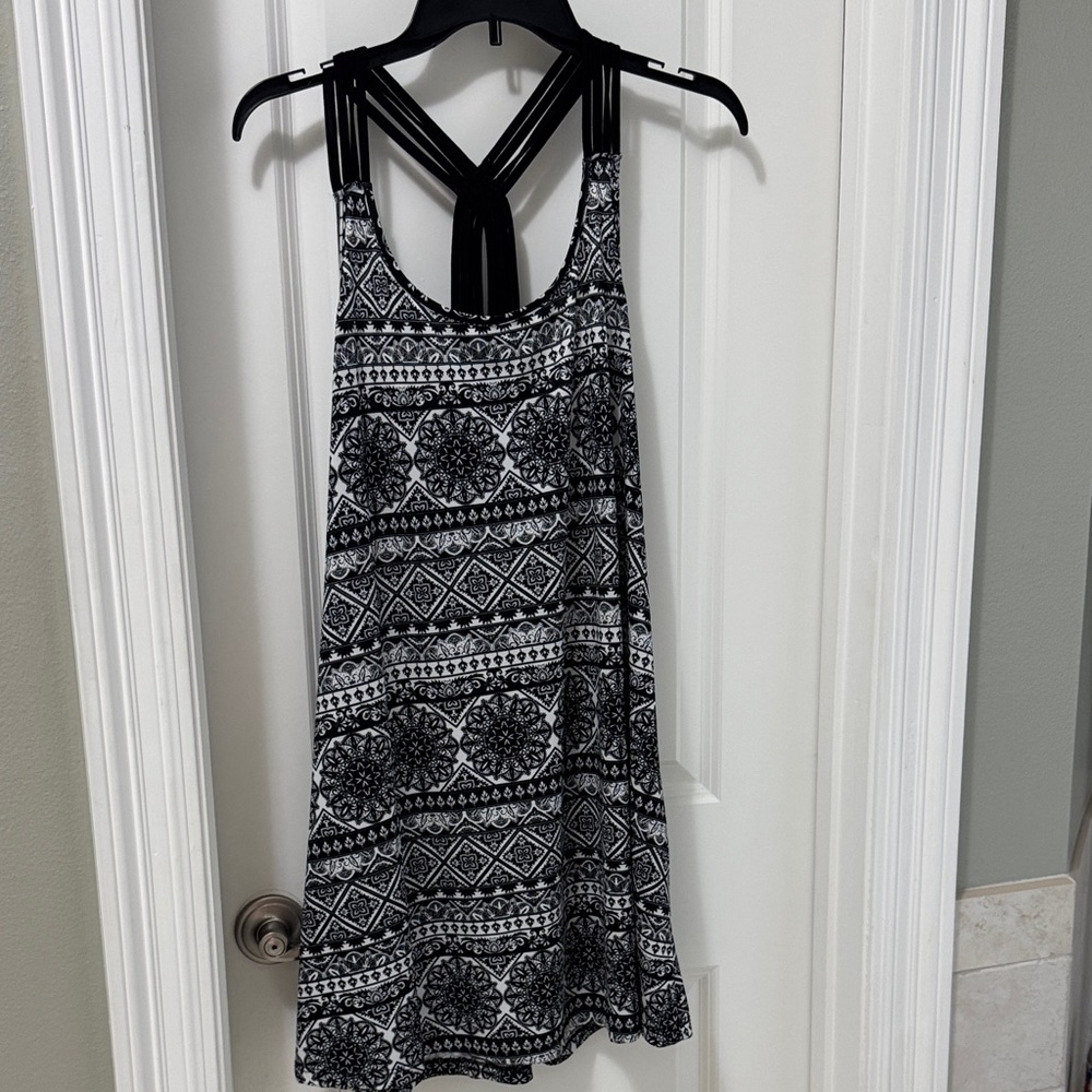 Ponte Vecchio Black and White Strappy Mini Dress